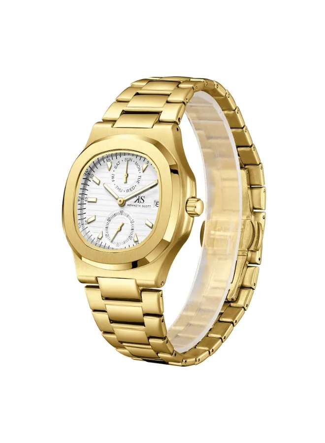 كينيث سكوت ساعة يد رجالية من الستانلس ستيل بعقارب -